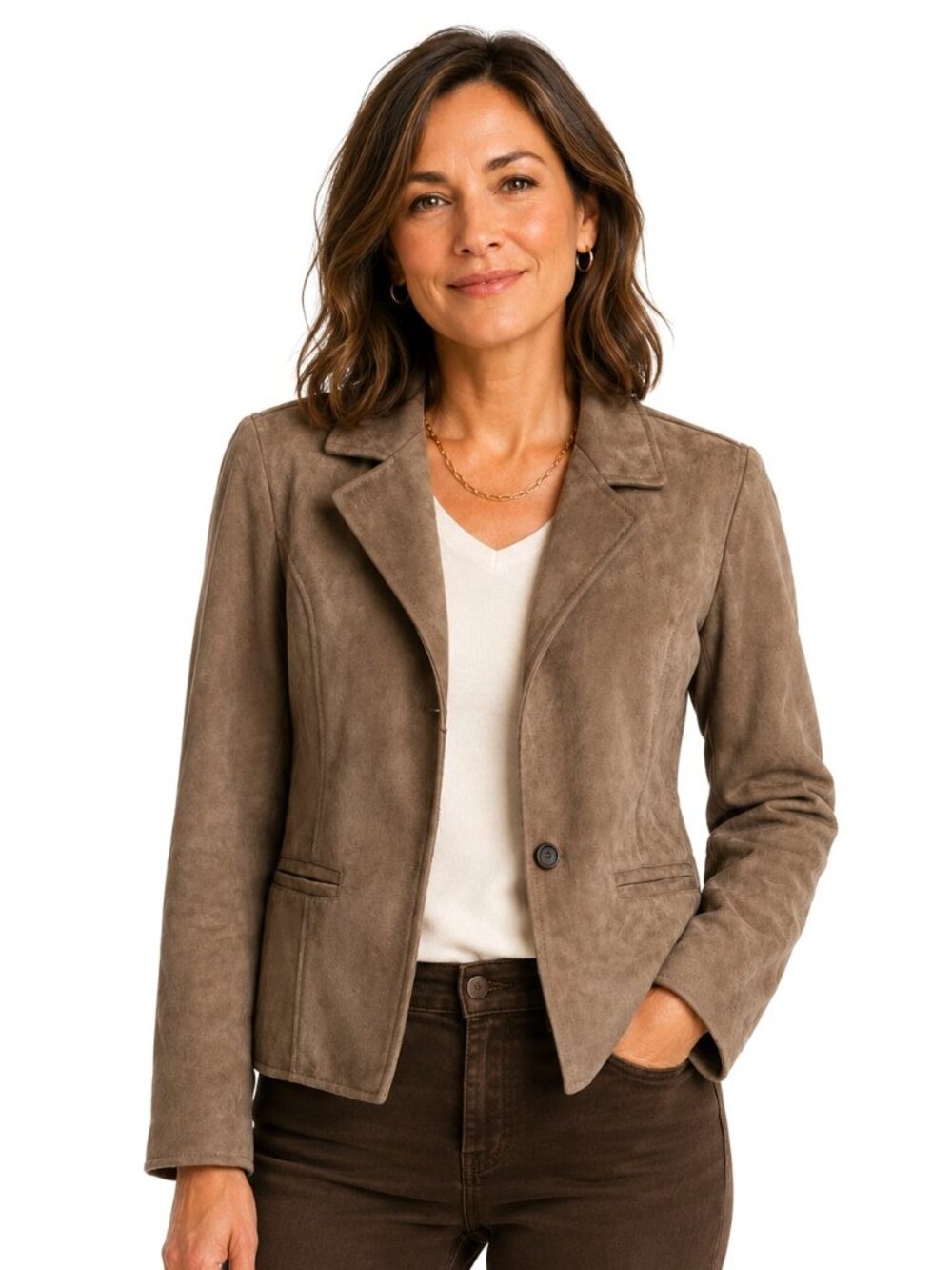 Emporio & Co. Taupe Italian Suede Jacket NWT